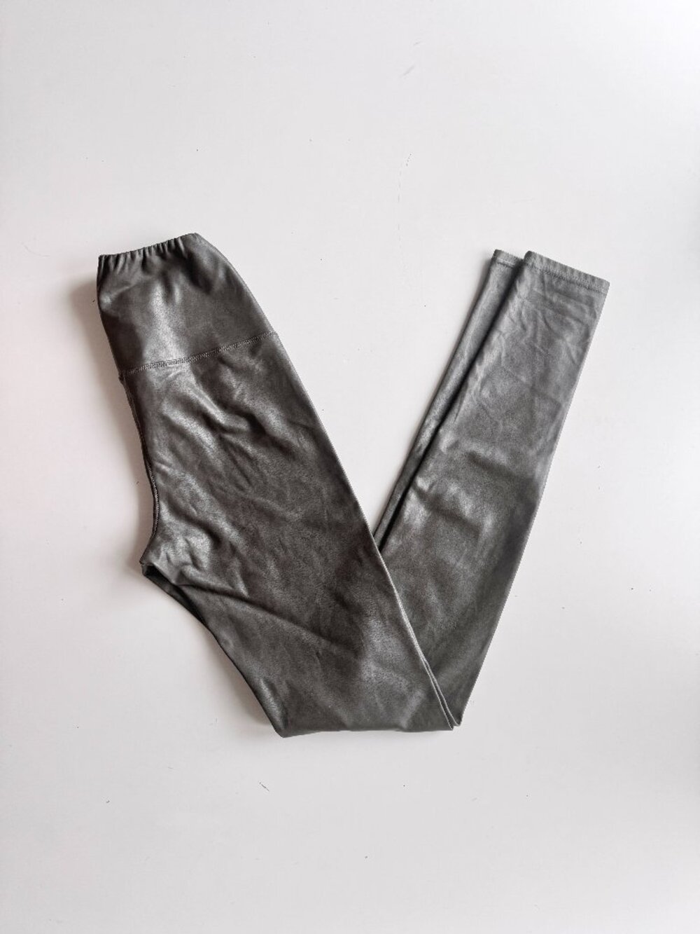 Aritzia WILFRED FREE Daria Taupe Vegan Leather High Rise 32" Leggings, Size XS